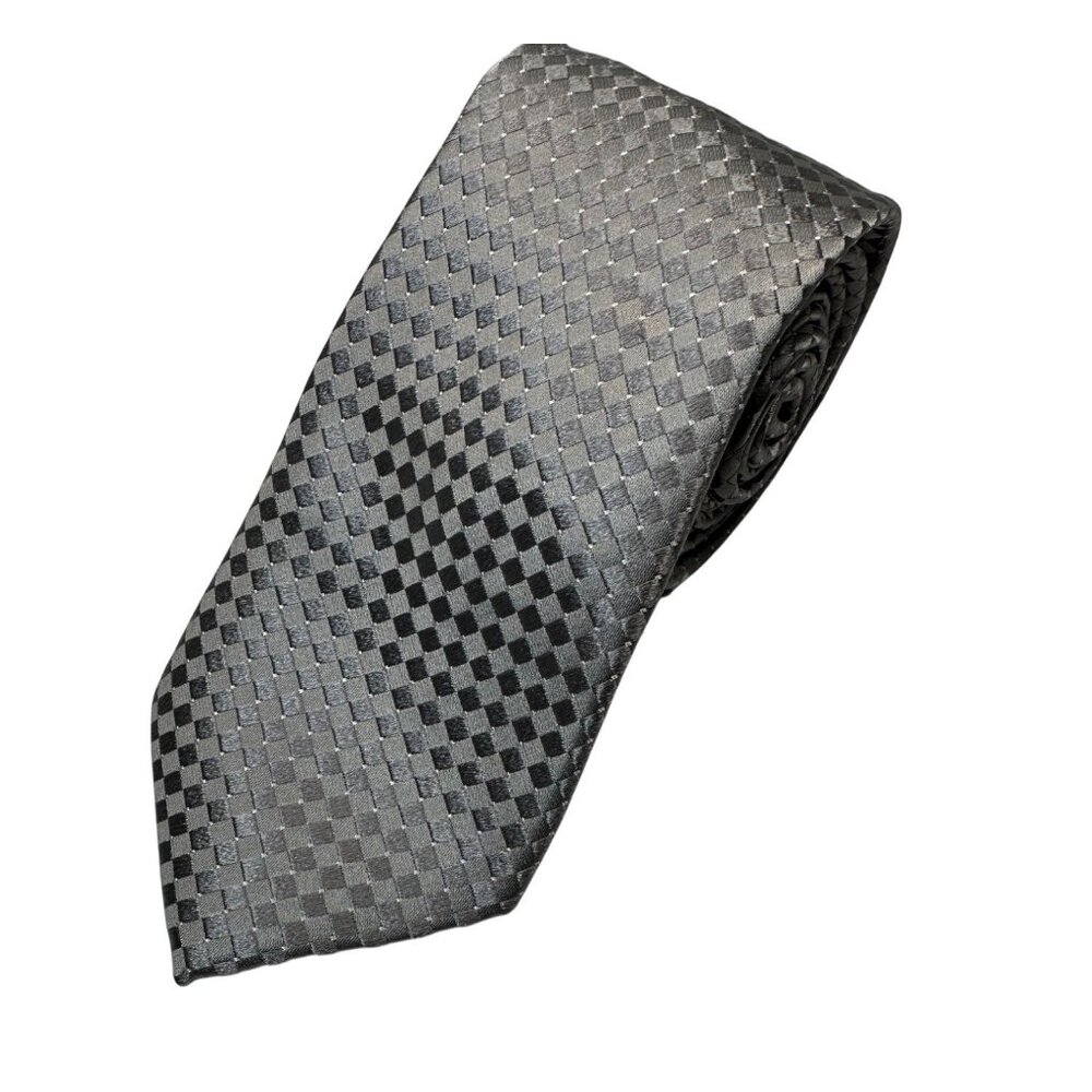 Donald J. Trump Signature Collection Gray Checkered Silk Tie